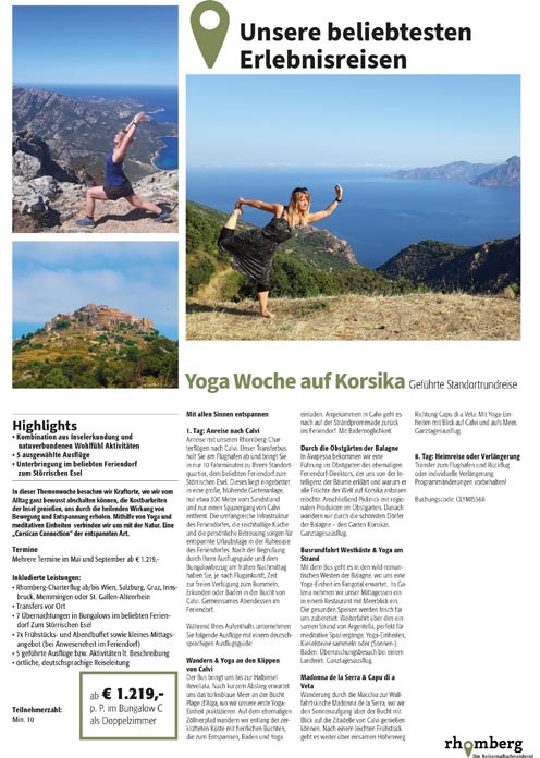Sonderreise Yoga Woche Korsika